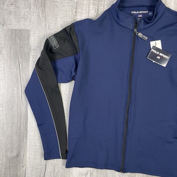 NWT Vintage Polo Sport Ralph Lauren Jacket Womens XL Navy Black Full Zip P - Picture 2 of 9